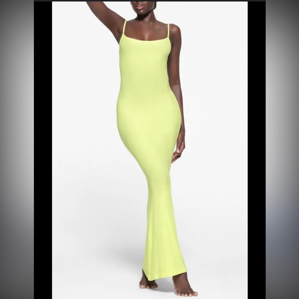 SKIMS Soft Lounge Rib Long Slipdress | Lemonade 🍋